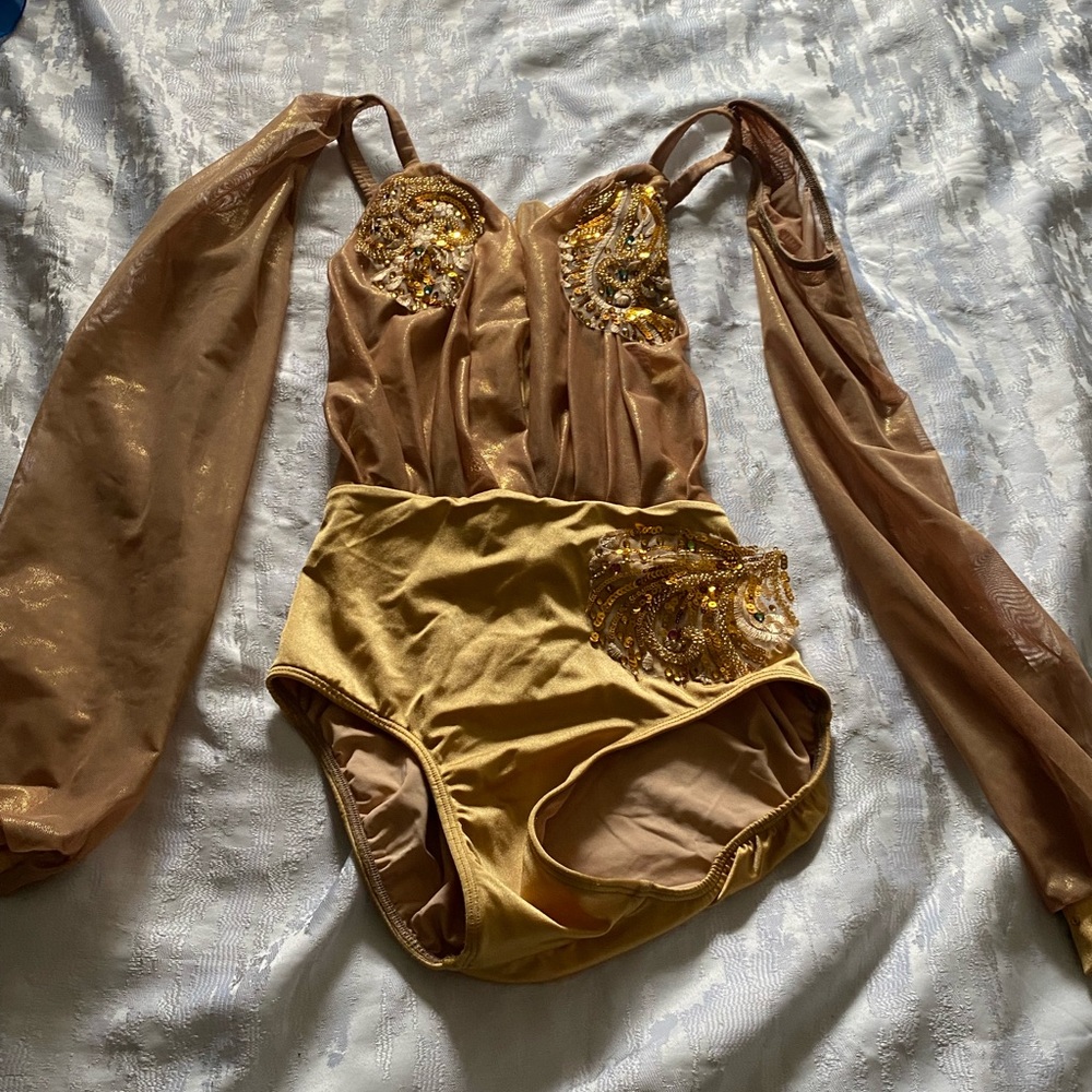Gold dance costume adult small/medium